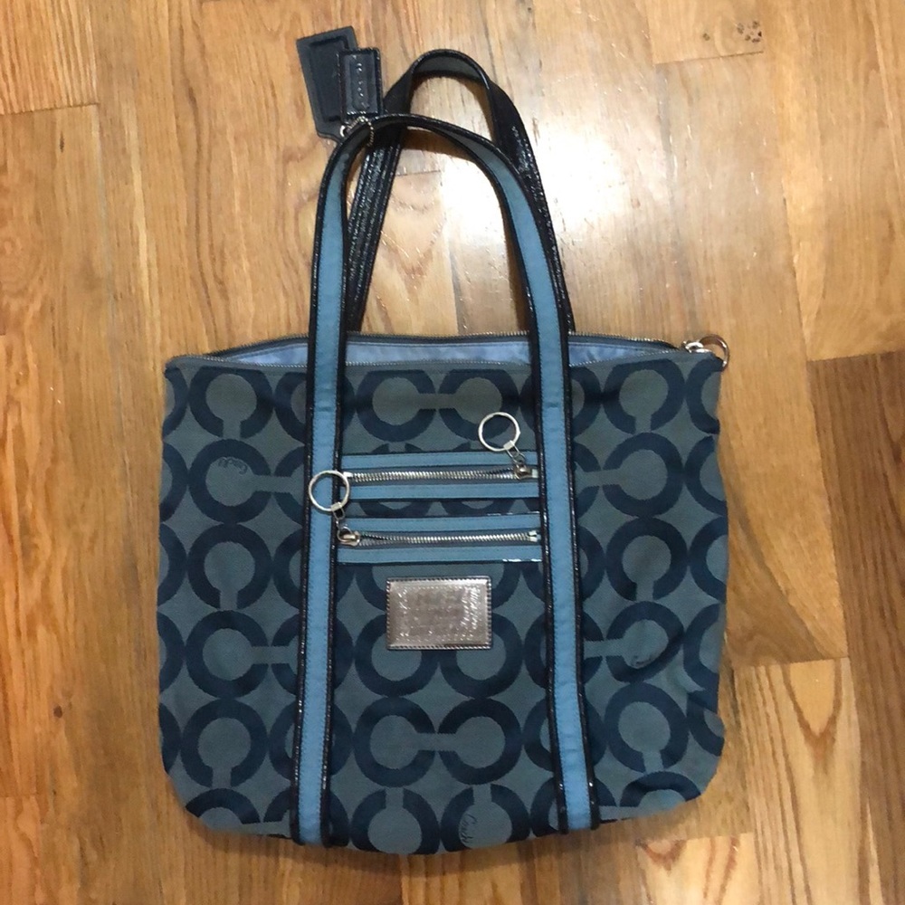 Coach blue poppy purse